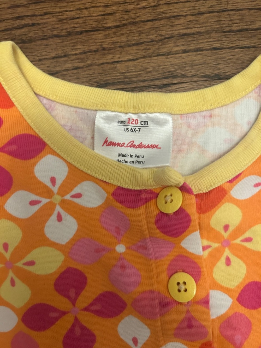Hanna Anderson 6x Colorful Geometric Short-Sleeve Kids Dress - Yellow & Pink - Picture 2 of 2